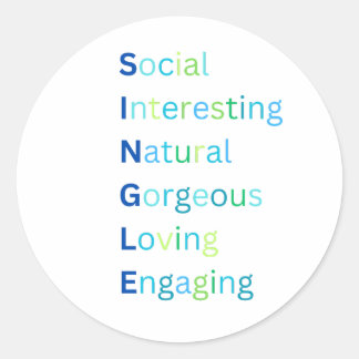 Adesivo Redondo acrônimo solteiro