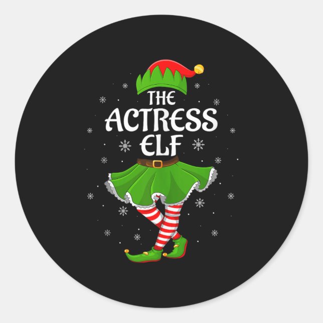 Adesivo Redondo Actress Elf Christmas Family Girls Women Elf Squad (Frente)