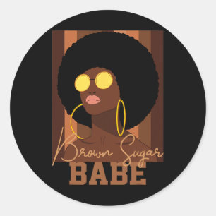 Adesivo Redondo Açúcar Mascavo Seja Orgulhoso Mulheres Negras Afro