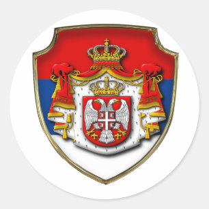 Adesivo Redondo AD 002 - Escudo medieval sérvio Sérvia