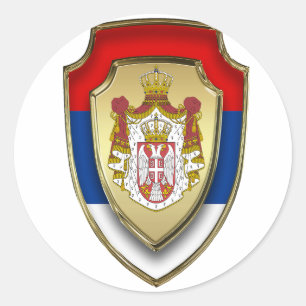 Adesivo Redondo AD 003 - Escudo medieval sérvio Sérvia