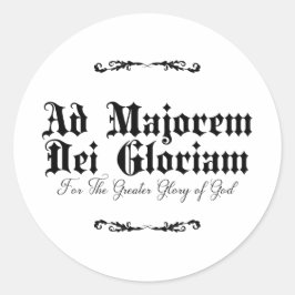 Adesivo Redondo Ad Majorem Dei Gloriam Catholic Stickers 