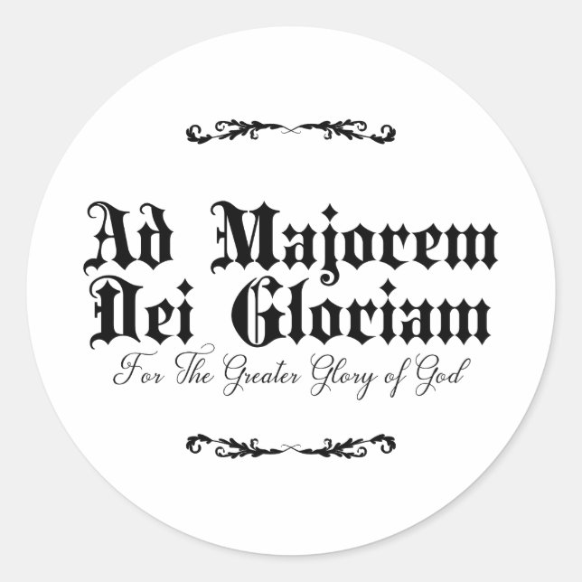 Adesivo Redondo Ad Majorem Dei Gloriam Catholic Stickers  (Frente)