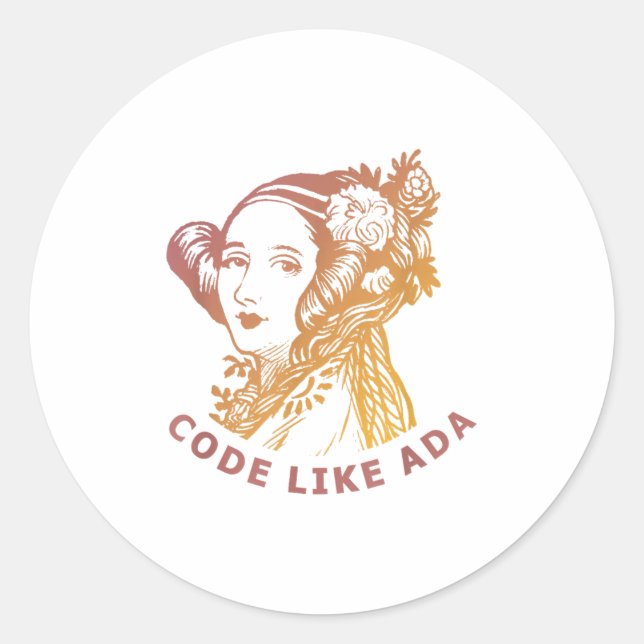 Adesivo Redondo Ada Lovelace Dawn Gradient Code Like Ada  (Frente)