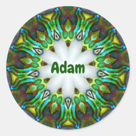 Adesivo Redondo ADAM ~ Personalizado Paua Shell Fractal ~