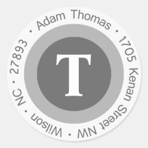Adesivo Redondo Adam Thomas Round Endereço Labels