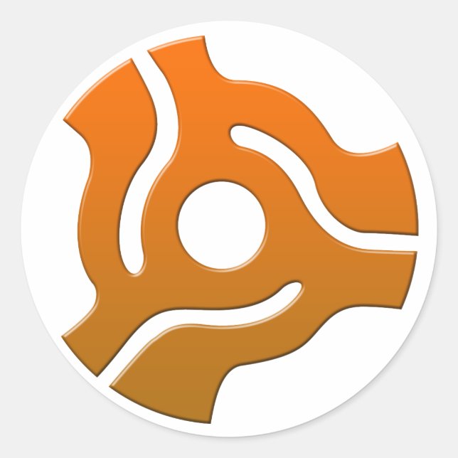 Adesivo Redondo Adaptador 45 - Tornável para Vinil Record DJ Disk  (Frente)