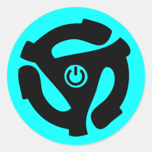 Adesivo Redondo Adaptador de alimentação de áudio de 45 RPM