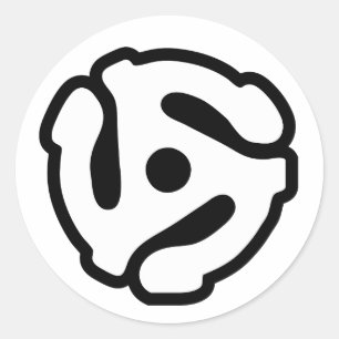 Adesivo Redondo Adaptador de vinilo de 7 polegadas e 45 rpm, inser