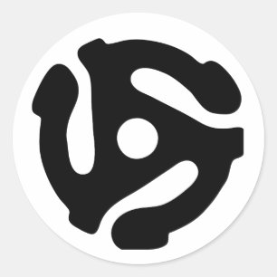 Adesivo Redondo Adaptador de vinilo de 7 polegadas e 45 rpm, inser