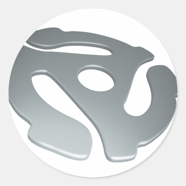 Adesivo Redondo Adaptador Silver 3D 45 RPM (Frente)