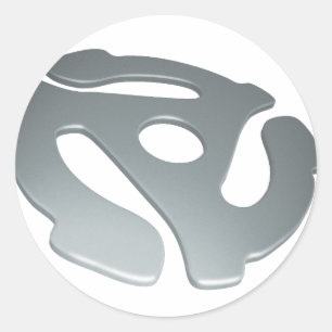 Adesivo Redondo Adaptador Silver 3D 45 RPM