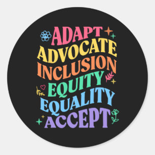 Adesivo Redondo Adaptar o Advocate à Igualdade Equitativa