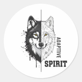 Adesivo Redondo Adaptive Spirit Wolf Round Sticker