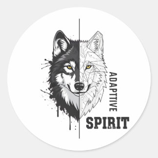 Adesivo Redondo Adaptive Spirit Wolf Round Sticker