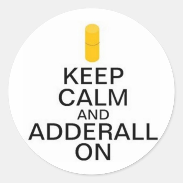 Adesivo Redondo Adderall Stickers (Frente)