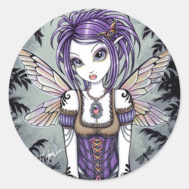 Adesivo Redondo "Addison" Mistura Dragonfly Fairy Stickers (Frente)