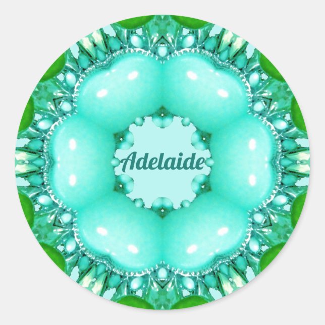 Adesivo Redondo ADELAIDE ~ Padrão frontal Abstrato brilhante ~ (Frente)