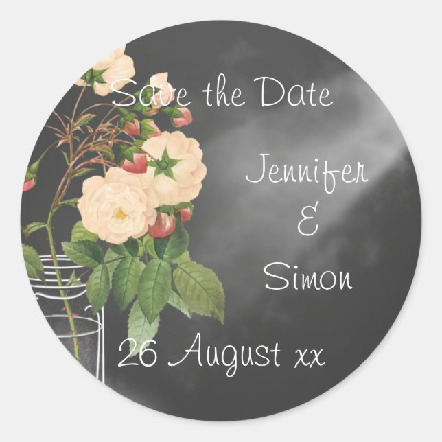 Adesivo Redondo Adelaide Rosa em preto (Frente)