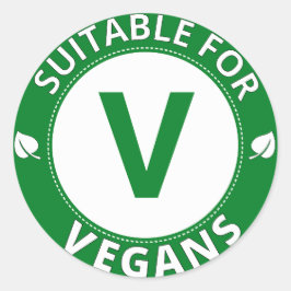 Adesivo Redondo Adequado para Vegans Sticker