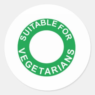 Adesivo Redondo Adequado Para Vegetarianos