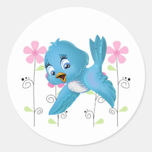 Adesivo Redondo Adesivo-Bluebird