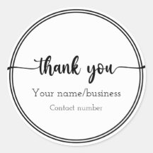 Adesivo/Etiqueta com Obrigado editável