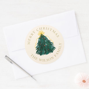 Adesivo Redondo “Adesivo Redondo Árvore de Natal Personalizado