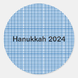 Adesivo Redondo Adesivo/Selo de Envelope Xadrez Azul Básico