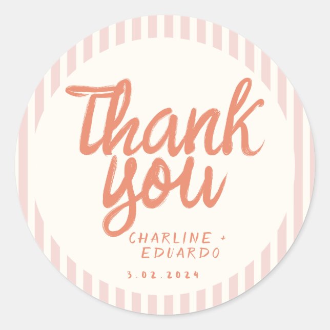 Adesivo Redondo AdesivoRetroEscrita à MãoCasamentoRetangular (Frente)