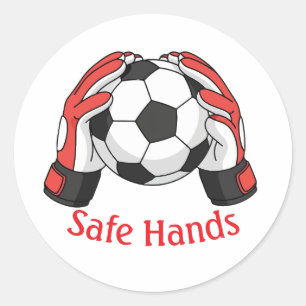 Adesivo Redondo AdesivoSafe Hands Goleiro Bola de Futebol Clássico