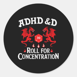 Adesivo Redondo Adhd&d Roll Adhd Para Concentração