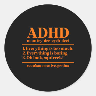 Adesivo Redondo Adhd Definition Adhd Awarness Month Adhd Warrior