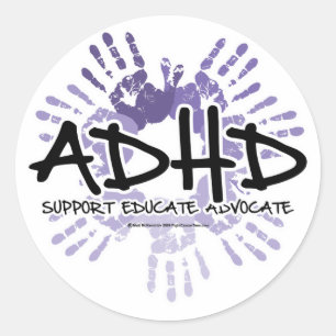 Adesivo Redondo ADHD Handprint