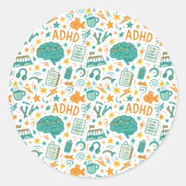 Adesivo Redondo ADHD: Magicamente distraído