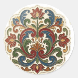 Adesivo Redondo adhesivos rosemaling