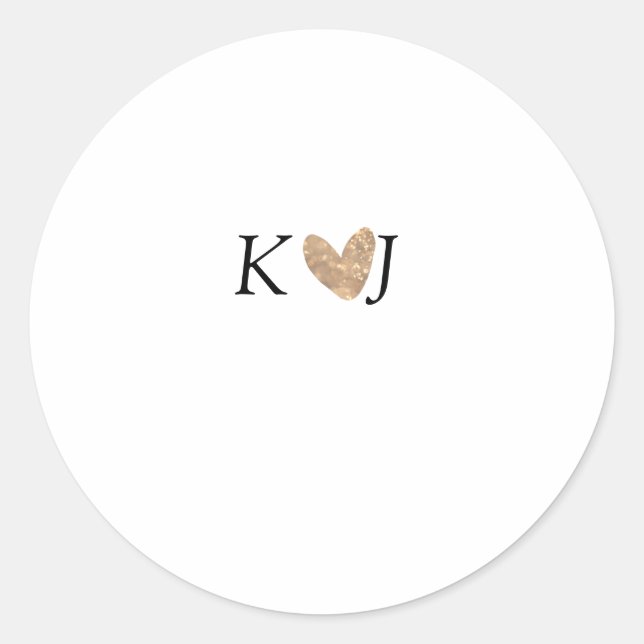 Adesivo Redondo Adicionar a letra do nome do casal dourado do casa (Frente)