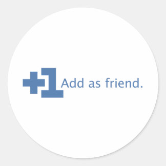 Adesivo Redondo Adicionar como amigo - mais um (azul)