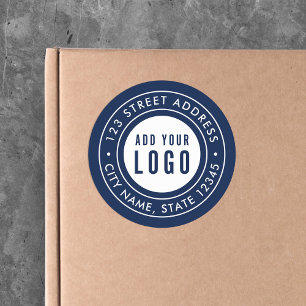 Adesivo Redondo Adicionar logotipo Borda Dupla - Endereço de devol