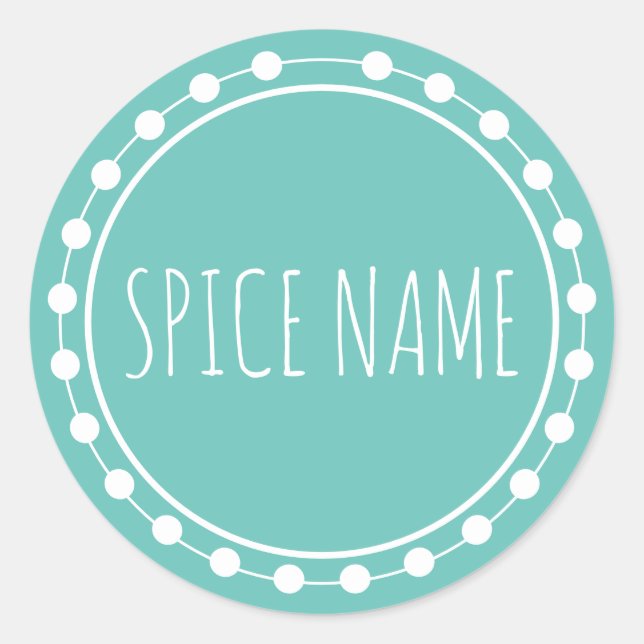 Adesivo Redondo Adicionar nome Rótulo de Jar de Especiarias (Frente)