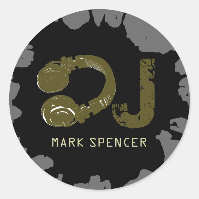 Adesivo Redondo adicionar o nome DJ (Frente)