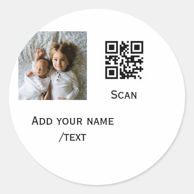 Adesivo Redondo Adicionar os detalhes de texto do nome do código d (Frente)