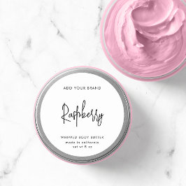 Adesivo Redondo Adicionar Rótulo de Produto Minimalista de Script