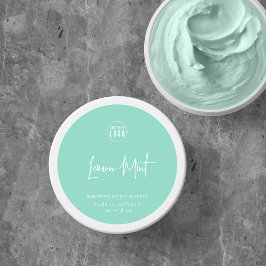 Adesivo Redondo Adicionar script de logotipo Produto minimalista d