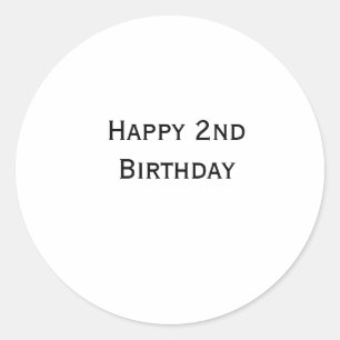 Adesivo Redondo adicionar seu texto personalizado feliz aniversári