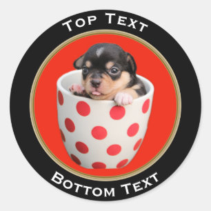 Adesivo Redondo Adicionar sua foto e texto personalizado