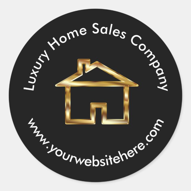 Adesivo Redondo Adicione o logotipo do Classy Real Estate (Frente)