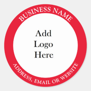 Adesivo Redondo Adicione o logotipo, nome e site da sua empresa ou