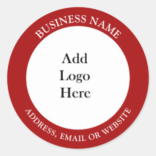 Adesivo Redondo Adicione o logotipo, nome e site da sua empresa ou