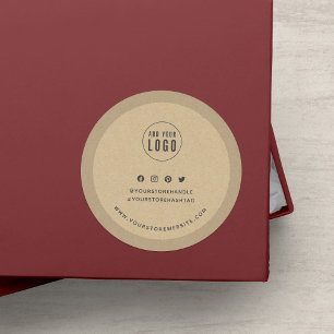 Adesivo Redondo Adicione o seu logotipo de marca de mídia social